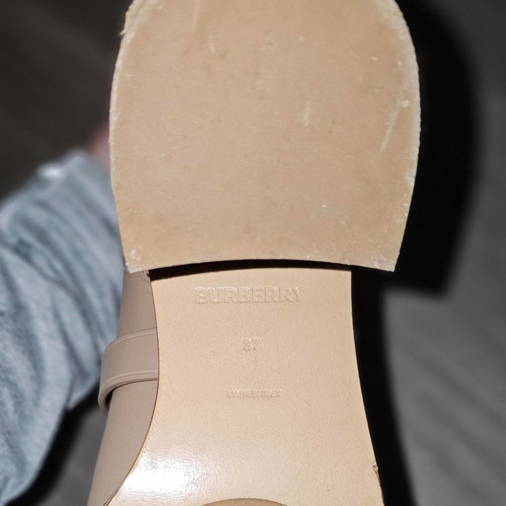 Burberry Pryle House Check Leather Ankle Boots Beige US Womens Size 6.5/7 EUS 37 - Picture 5 of 15
